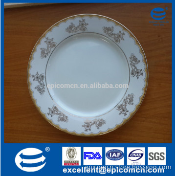High Quality grace Wholesale restaurant dinner plate with gold printed